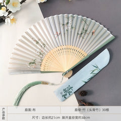 [Spring Blossom] Original New Chinese Style Portable Folding Fan - Bamboo Fan for Hanfu & Qipao Photography