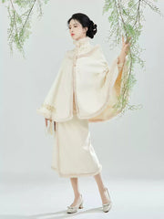 [Whispers of the Southern Bough] 南枝 Original Song Style Hanfu Set with Embroidered Cape & Spinning Skirt