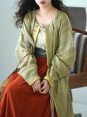 [Autumn's First Hues] 肇秋 Original Ming Wanli Long Shirt & Song Hundred-Pleat Skirt Set