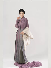 [Urban Diary] 城市日记 Original Song Style Commuter Hanfu Set with Trench Coat Robe & Three-Pleat Skirt