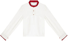 [The Crimson Phoenix] 火雀 Original Runway Hanfu Set with Embroidered Vest, Shirt, and Wide-Leg Pants