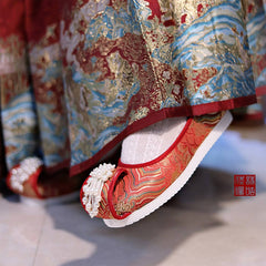 [As Desired] 珠花云头鞋 Ruo Ke Series Brocade Hanfu Shoes with Bead Accents