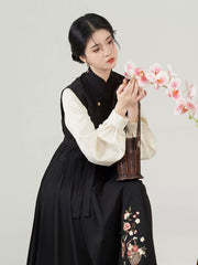 [Pomegranate Blossom Banquet] 榴花宴 Original Hanfu Inspired Sleeveless Mamian Dress & Inner Shirt Set