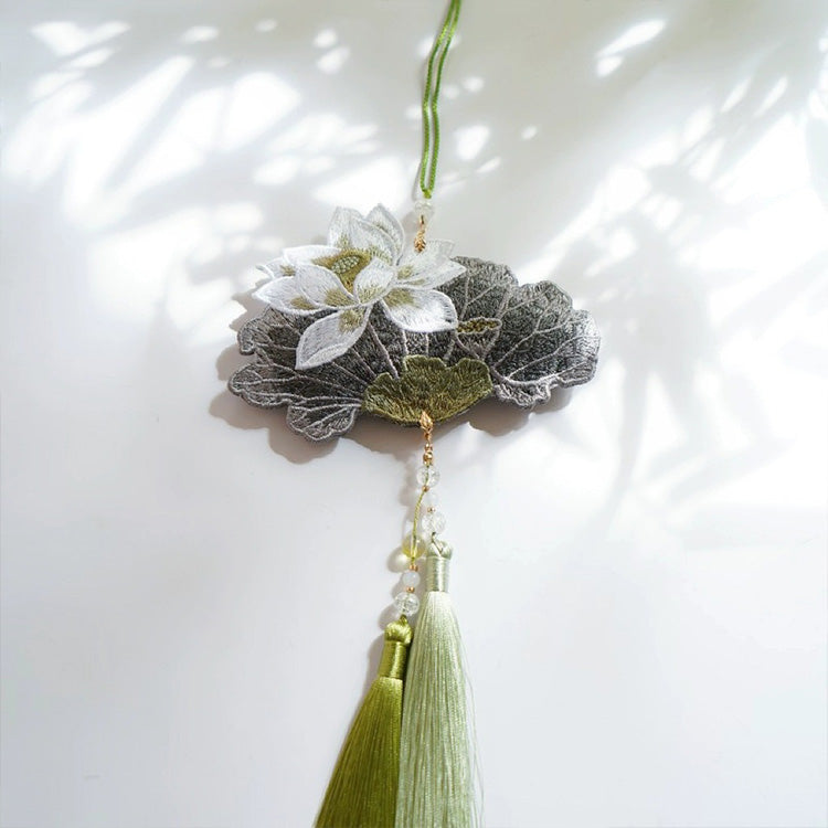 [The Ink Lotus] 水墨清莲 Original Embroidered Waist Pendant & Jinbu for Mamian Skirt (Unscented)