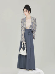 [Summer Cloud Pathways] 阡陌 Original Song Style Hanfu Set with Camisole, Airplane Sleeve Top & Song Pants