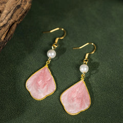 [The Velvet Petal] 手工非遗绒花 Original Intangible Cultural Heritage Velvet Petal S925 Silver Earrings - Light Luxury Niche Accessory