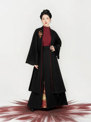 [The Golden Lantern's Glow] 金灯花 Original Song Style Hanfu Set with Embroidered Jacket, Sweater & Three-Pleat Skirt
