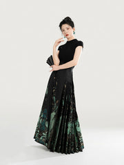 [Azure Feather Messenger] 青羽 Original Ming Style Hanfu Set with Mythical Bird Mamian Skirt