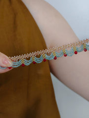 唐宋美学！(Tang & Song Aesthetics) Original Japanese Glass Seed Bead Lace Choker Necklace - 2025 New Arrival