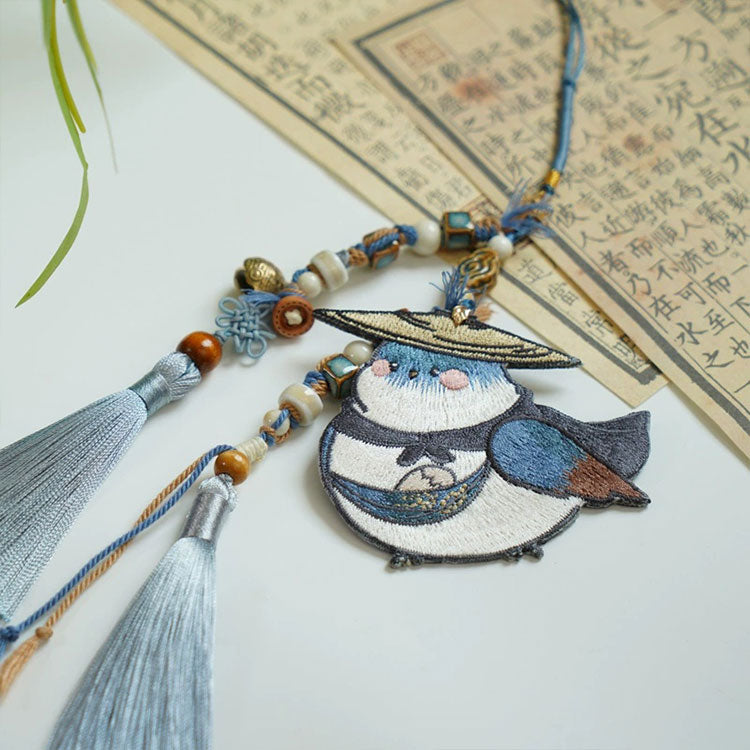 [The Swordsman Chirp] 侠客啾 Original Double-Sided Embroidery Bird Pendant & Jinbu Bag Charm