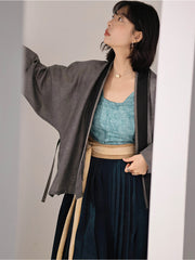 [Whispers of the Wilds] 弥野 Original Song Style Set with Airplane Sleeve Top & Hundred-Pleat Skirt