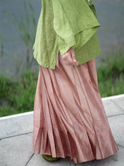 [Pastoral Harmony] 乐陶 Original Ming Style Runway Hanfu with Tencel Jacquard Robe & Full-Pleat Skirt
