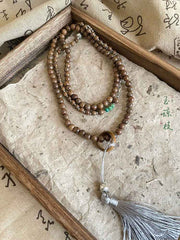 [Zen Sandalwood] 古风禅意 Fragrant Sandalwood Beaded Crossbody Necklace for Hanfu