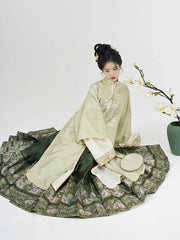 [Gardens of the West Pond] 西池 Original Ming Style Hanfu Set with Half-Sleeve Robe & Mamian Skirt