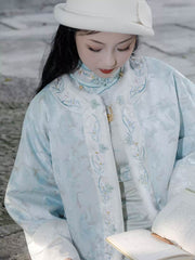 [Spring Return] 繁莳 春归 Original Double-Layered New Chinese Style Padded Jacket with Mink Fur Trim