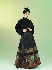 [Ascending Cloud Dragon] 登云龙 Original Ming Style Hanfu Set - Neo-Chinese Red Mamian Skirt Wedding Attire with Half Turtleneck Shirt