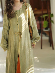 [Autumn's First Hues] 肇秋 Original Ming Wanli Long Shirt & Song Hundred-Pleat Skirt Set