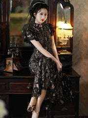 [Midsummer Night's Dream] 繁莳 仲夏之梦 Original New Chinese Style Gold-Woven Lace Fishtail Qipao