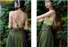 [Forest Sprite] 森灵 Original Tang Dynasty Plant-Themed Hanfu Set with Beizi Robe & Gore Skirt