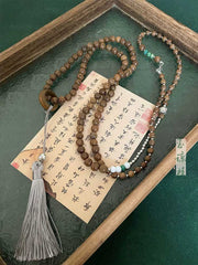 [Zen Sandalwood] 古风禅意 Fragrant Sandalwood Beaded Crossbody Necklace for Hanfu