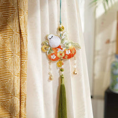 [Plump Persimmon] 云深雾浅 Fat Bird Persimmon Embroidered Sachet Pendant for Hanfu & Qipao