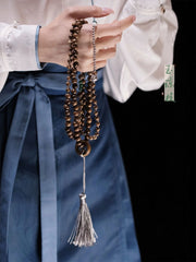 [Zen Sandalwood] 古风禅意 Fragrant Sandalwood Beaded Crossbody Necklace for Hanfu