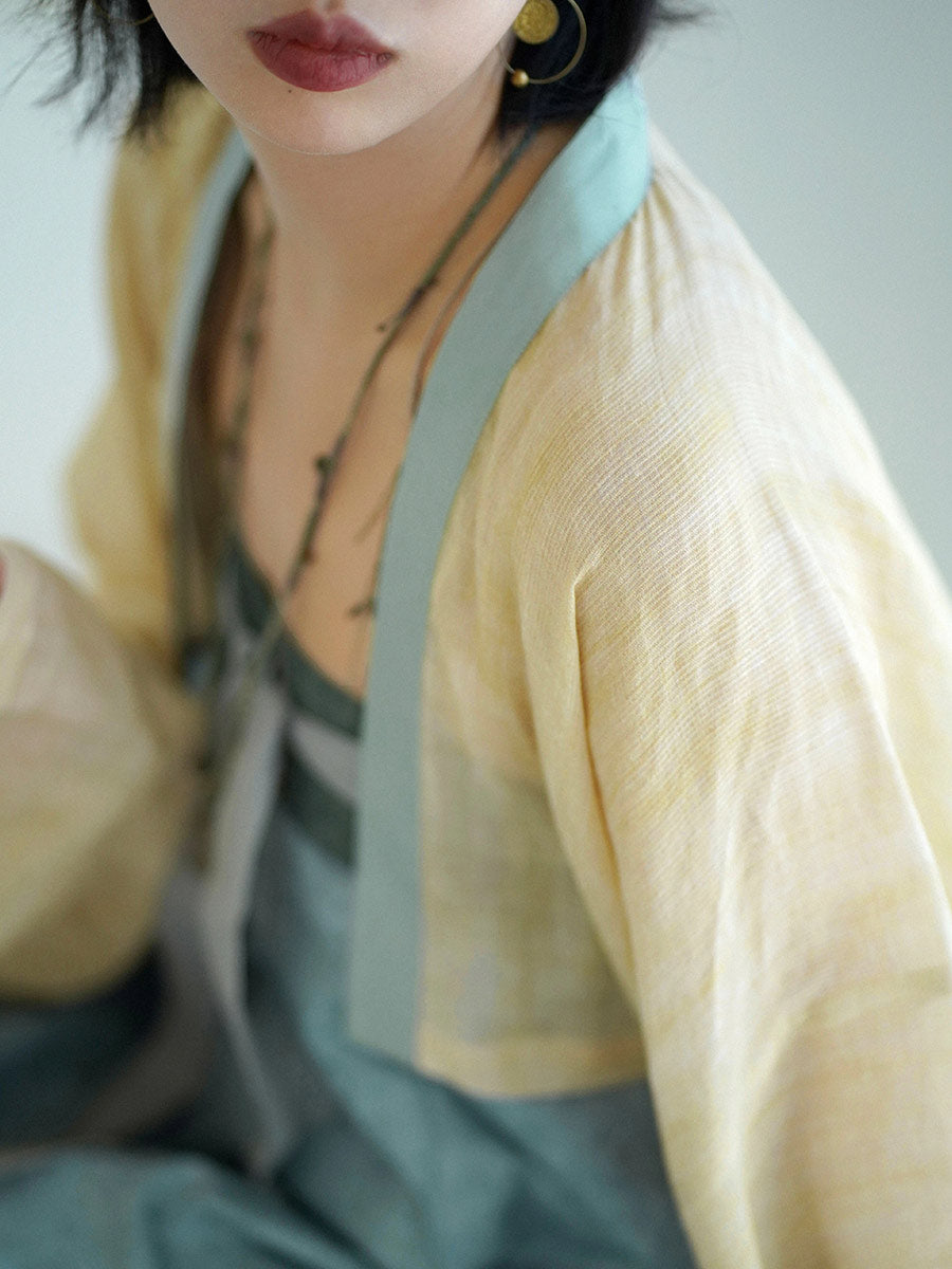 [Sweet Plum & Winterbloom] 清棠 Original Famen Temple Robe & Qixiong Slip Dress Set