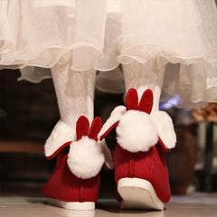 [A Bright Future] 前兔无量 Original Bunny-Themed Hanfu Boots with "Dengyun" Tiered Soles
