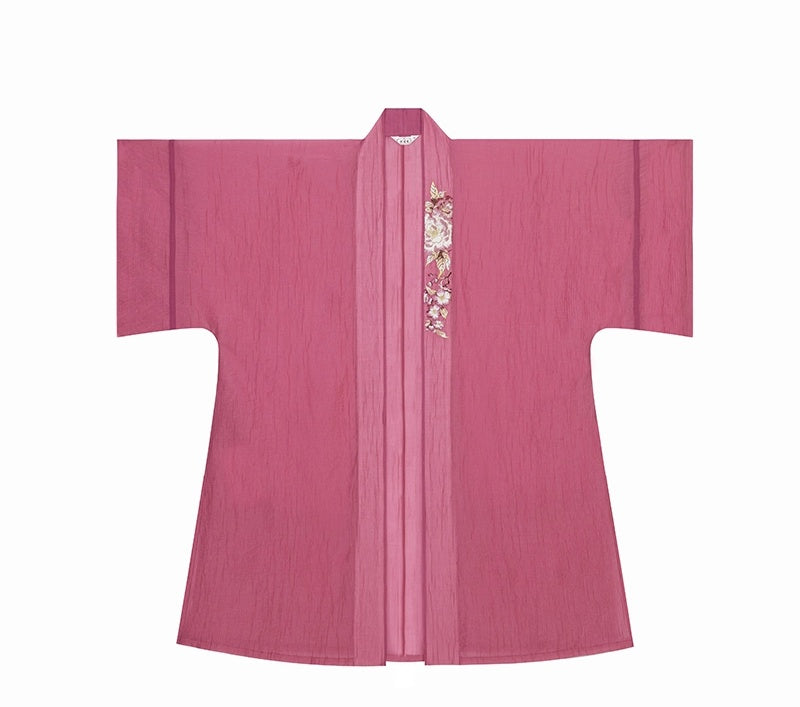 [Rose Carved Jade] 粉雕玉琢 Original Song Style Hanfu Set with Changgan Temple Robe, Modified Camisole & Pleated Skirt