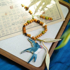 [Swallows Over the River] 江上燕 Original Bamboo Embroidery Qipao Lapel Press & Hanfu Waist Ornament