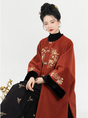 [The Gilded Pomegranate] 乌金石榴 Original Hanfu Set with Jacket, Sweater & "Hundred Butterflies" Mamian Skirt