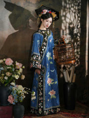 柒小乔 Original Qing Dynasty Style Full Embroidery Changyi (氅衣) - Photography & Cultural Attire