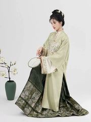 [Gardens of the West Pond] 西池 Original Ming Style Hanfu Set with Half-Sleeve Robe & Mamian Skirt