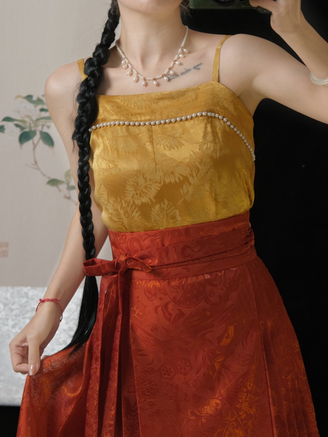 [Whispering Brook Deer] 鹿鸣溪 Jacquard Song Style Camisole Inner Wear