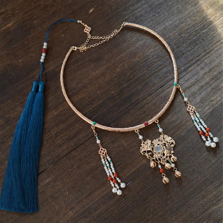 [Affluence with Fish] 云深雾浅 Wealth and Abundance Original Ming Dynasty Yīngluò Collar Necklace