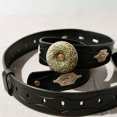 [Muye: The Hunter's Field] 谜阿凰 牧野 Northern Dynasties Brocade Robe with Velvet Lining and Commander's Leather Belt