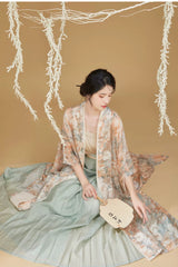[Tender Willow] 娇柳 Original Design Song Dynasty Style Hanfu Set - Changgan Temple Shirt, Song Camisole, and Pleated Skirt