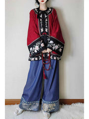 柒小乔 Original New Chinese Style Improved Qing Dynasty Magua (马褂) & Trousers Set - Heavy Industry Embroidery