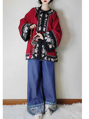 柒小乔 Original New Chinese Style Improved Qing Dynasty Magua (马褂) & Trousers Set - Heavy Industry Embroidery