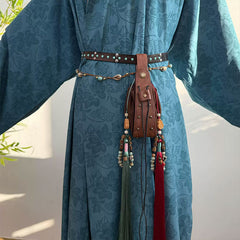 [The Young Minister] 少卿 Original Tang Style "Xie Die" Utility Belt & Waist Bag Set with Tassels