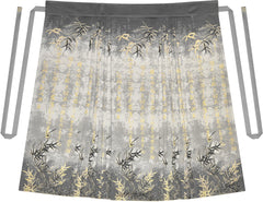 [Verdure of the Bamboo Grove] 竹临叶 Original Ming Style Hanfu Set with Ink-wash Gold-Woven Mamian Skirt