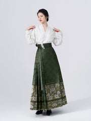 [Gardens of the West Pond] 西池 Original Ming Style Hanfu Set with Half-Sleeve Robe & Mamian Skirt