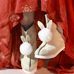 [A Bright Future] 前兔无量 Original Bunny-Themed Hanfu Boots with "Dengyun" Tiered Soles
