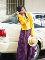 [Verdant Branches] 枝枝 Reversible Tang Style Cotton Top & Skirt Set for Spring/Summer