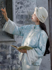 [Spring Return] 繁莳 春归 Original Double-Layered New Chinese Style Padded Jacket with Mink Fur Trim