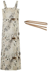 [Ink Wash Scroll] 旧书墨染 Original Hanfu Set with Straight-Sleeve Robe & Slip Dress