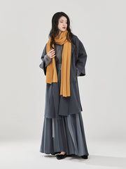 [Hues of Twilight] 黛色 Original Han-Element Set with Tang Style Robe & Striped Eight-Gore Skirt