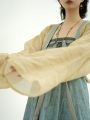 [Sweet Plum & Winterbloom] 清棠 Original Famen Temple Robe & Qixiong Slip Dress Set