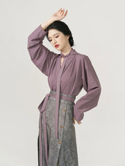 [Urban Diary] 城市日记 Original Song Style Commuter Hanfu Set with Trench Coat Robe & Three-Pleat Skirt