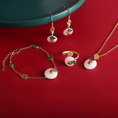 [Auspicious Clouds] 祥云 He Tian Jade Recalculating Fortune Ring - Niche Retro Chinese Style S925 Sterling Silver Jewelry